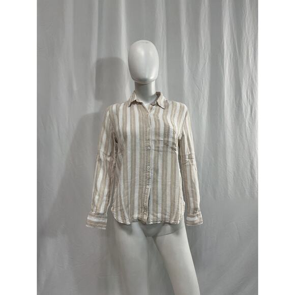 Rails 'Charli' White Button Up Linen Shirt Size XS - Picture 2 of 5